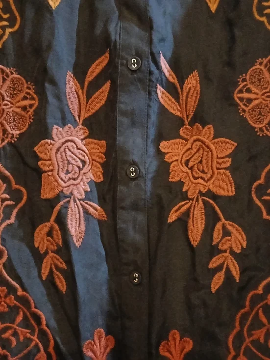 NWT/ JOHNNY WAS WORKSHOP 'KIANA' silk shirt dress - Picture 6 of 9